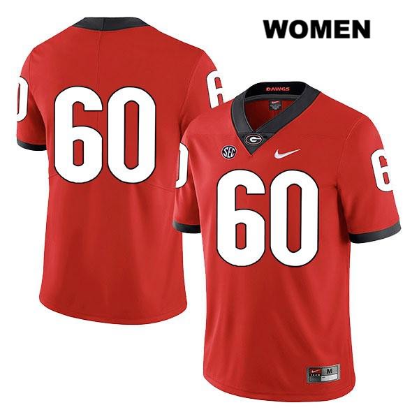 Georgia Bulldogs Women's Clay Webb #60 NCAA No Name Legend Authentic Red Nike Stitched College Football Jersey LWV8656WV
